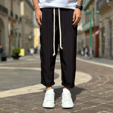 Pantalone japan gessato nero - FLAG STORE